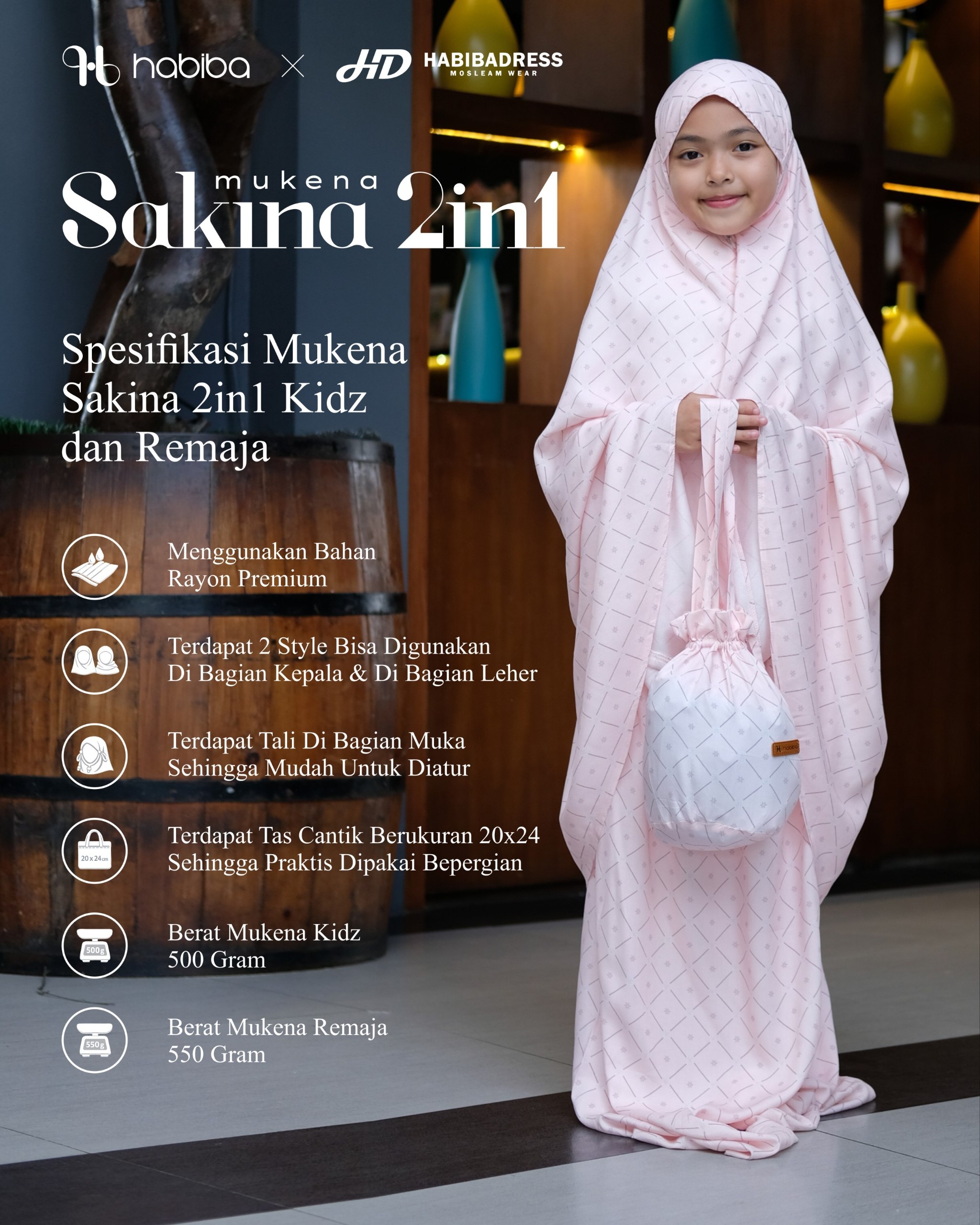 Mukena Sakina Couple 2in1 by Habiba
