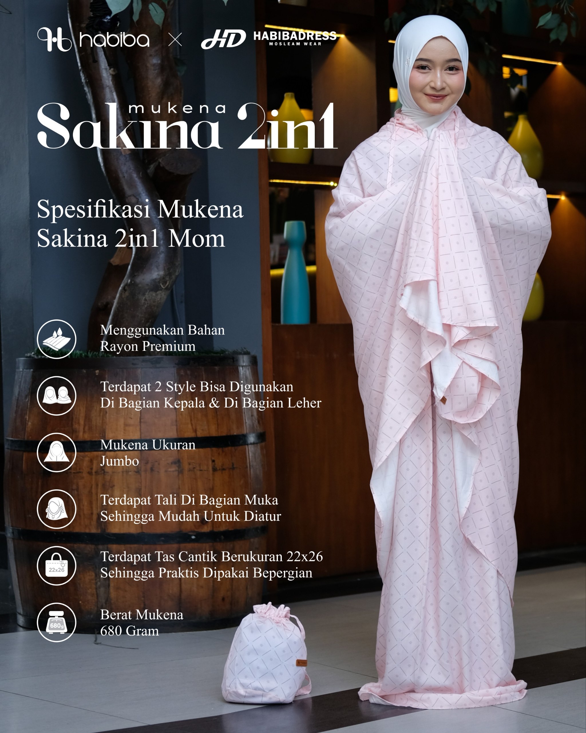 Mukena Sakina Couple 2in1 by Habiba