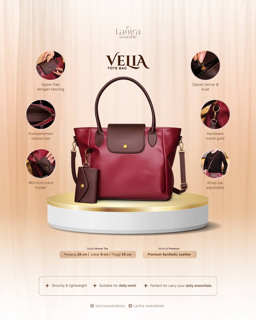 Velia Tote Bag by Lanira Wearables