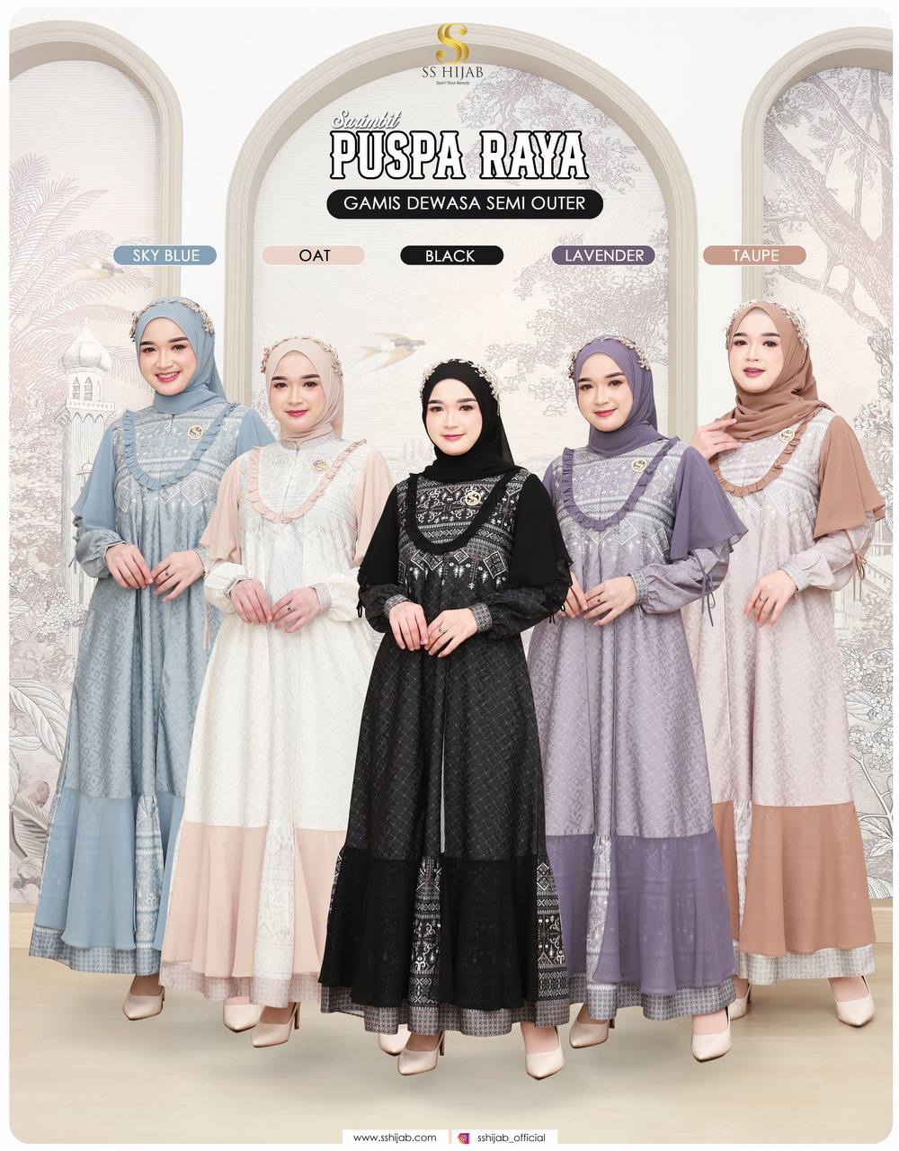 Dress Mom Semi Outer Puspa Raya Sarimbit by SS Hijab