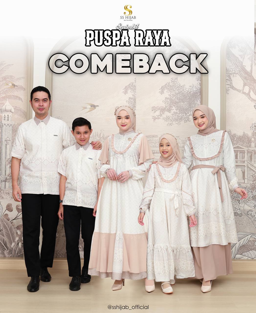 Dress Mom Semi Tunik Sarimbit Puspa Raya by SS Hijab