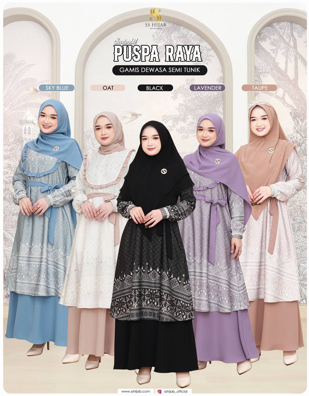 Dress Mom Semi Tunik Sarimbit Puspa Raya by SS Hijab