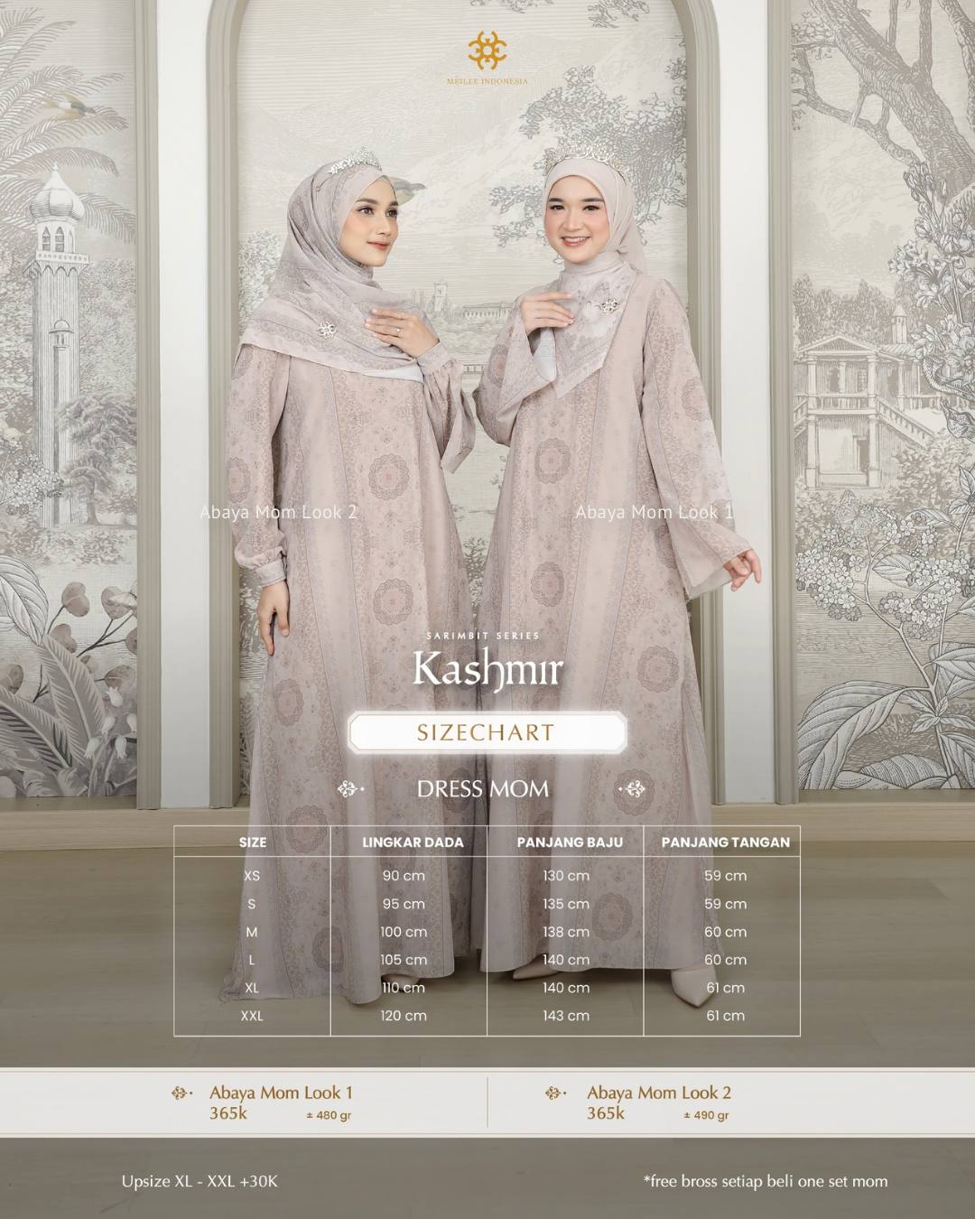 Abaya Mom and Kids Kashmir Famset by Meilee