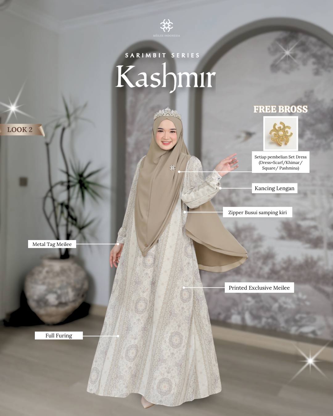 Abaya Mom and Kids Kashmir Famset by Meilee