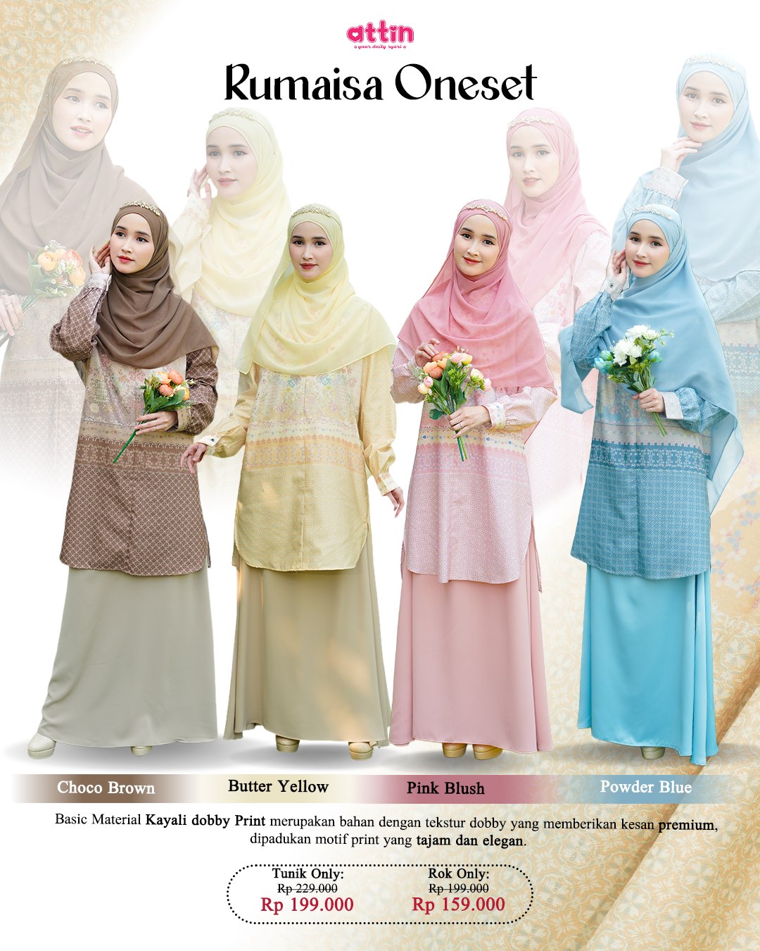 Rumaisa Dress & Oneset by Attin Hijab