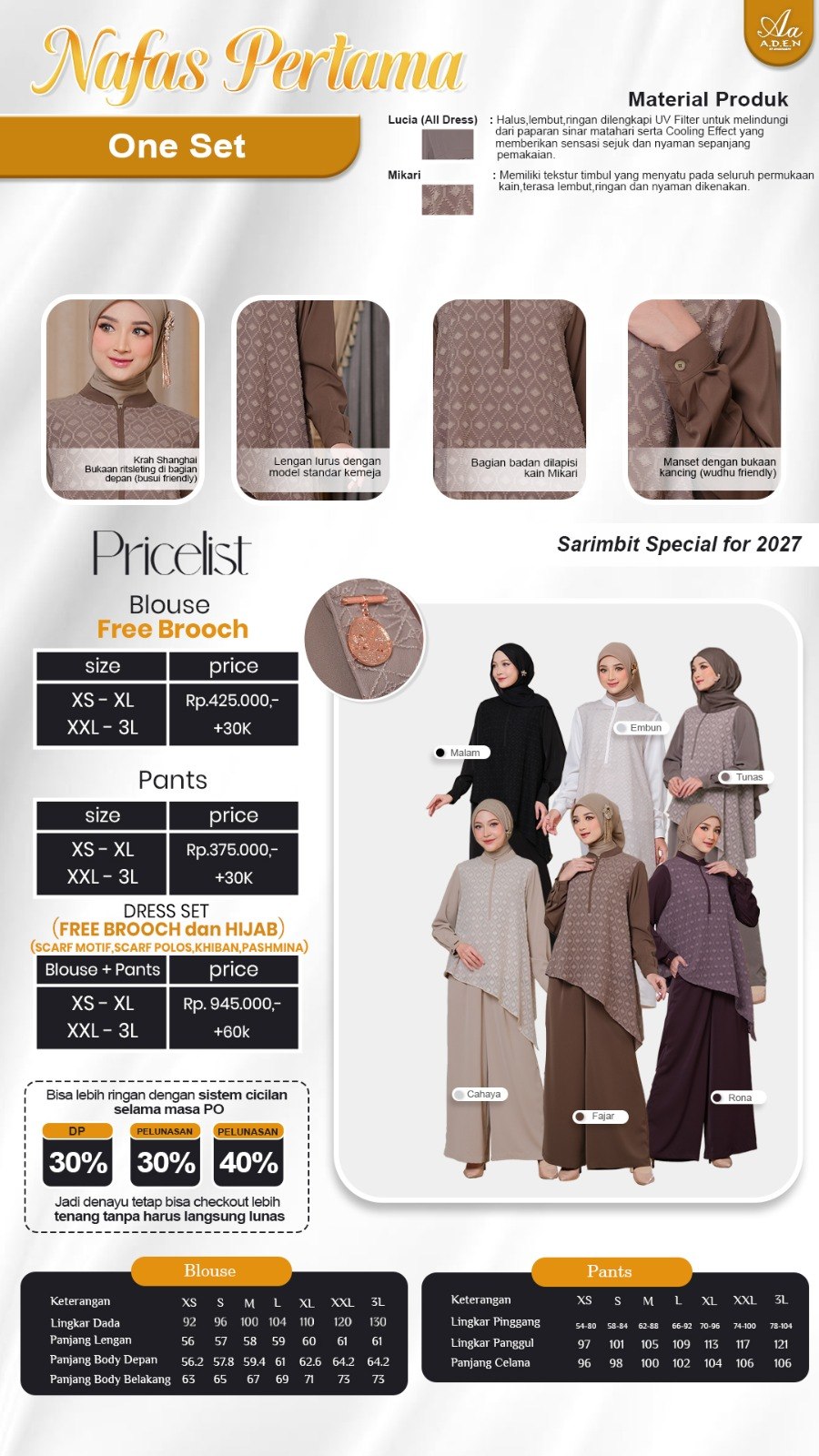 Oneset Mom - Nafas Pertama Sarimbit by Aden Hijab