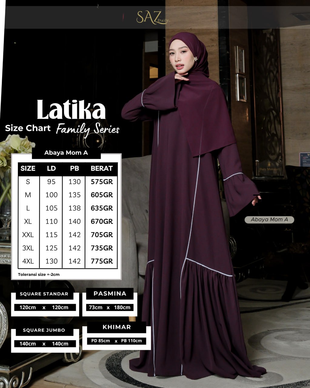 Abaya & Outer Mom - Latika Sarimbit by SAZ