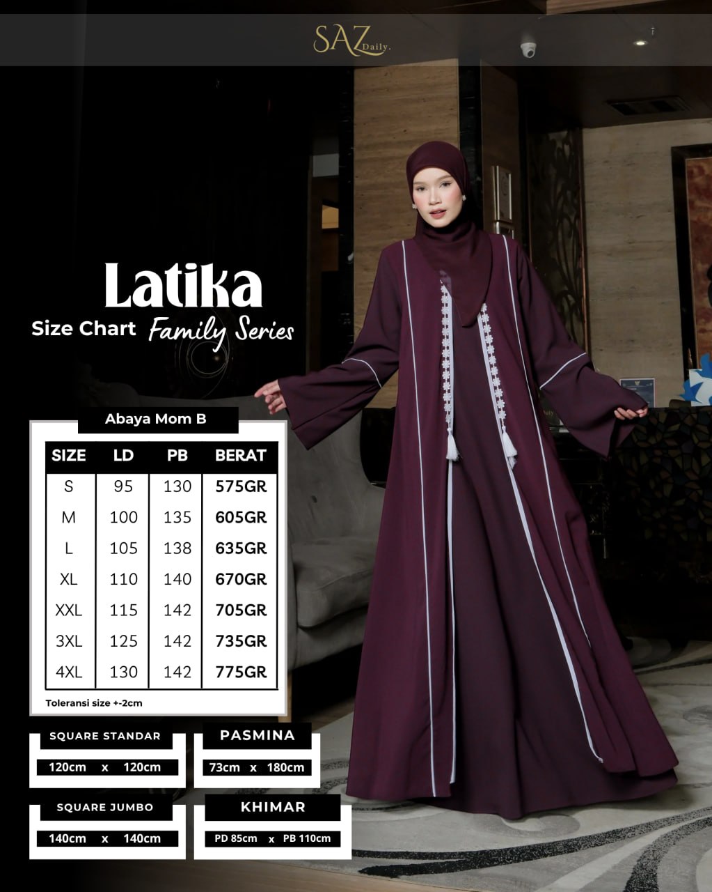 Abaya & Outer Mom - Latika Sarimbit by SAZ