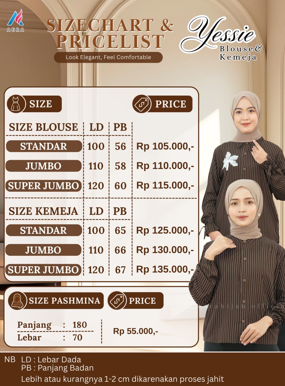 Yessie Dress Blouse Kemeja by Aera